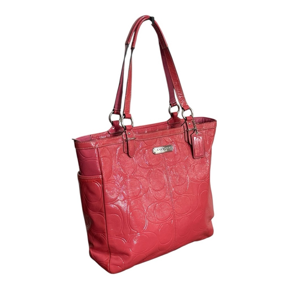 Authentic Coach Rose Patent Leather Monogram Tote Bag! EUC! - Picture 3 of 15